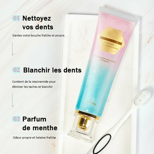 🏆Dernier jour 49% de réduction🦷 Dentifrice blanchissant à la niacinamide – Pour des dents plus saines et plus blanches !