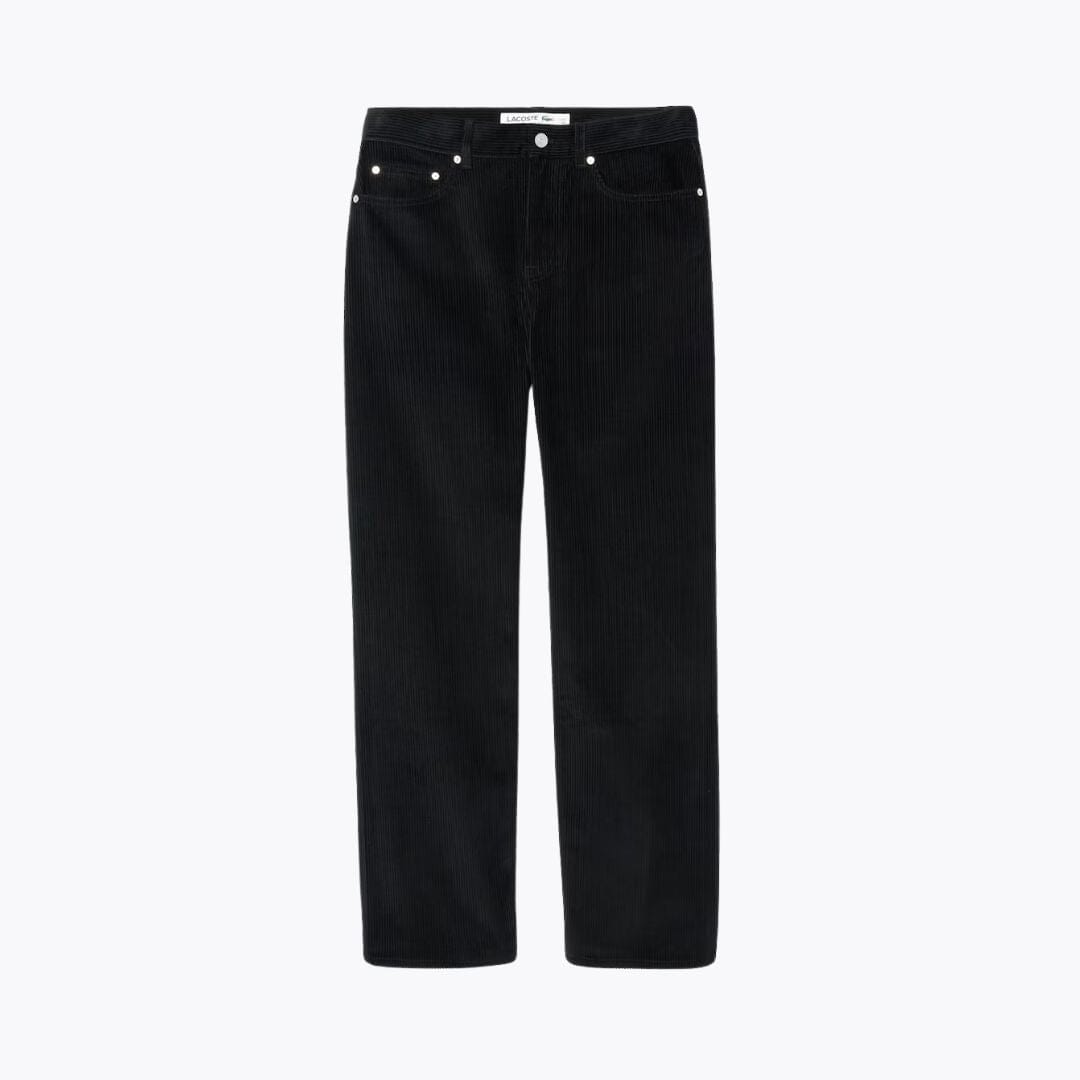 LC 5 Pocket Straight Fit Velour Pants Lacoste Vermond Black S