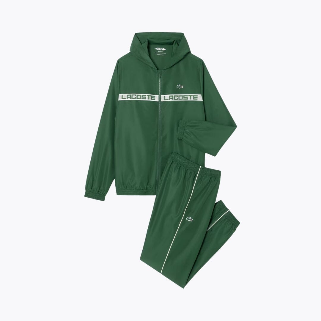 LC Logo Stripe Tennis Tracksuit Lacoste Vermond Green S