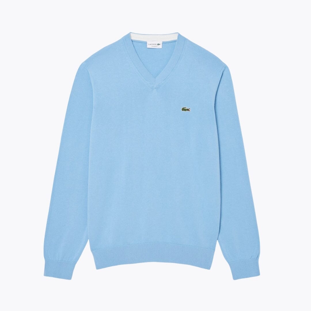 LC Monochrome Cotton V-neck Sweater Lacoste Vermond Pale blue S
