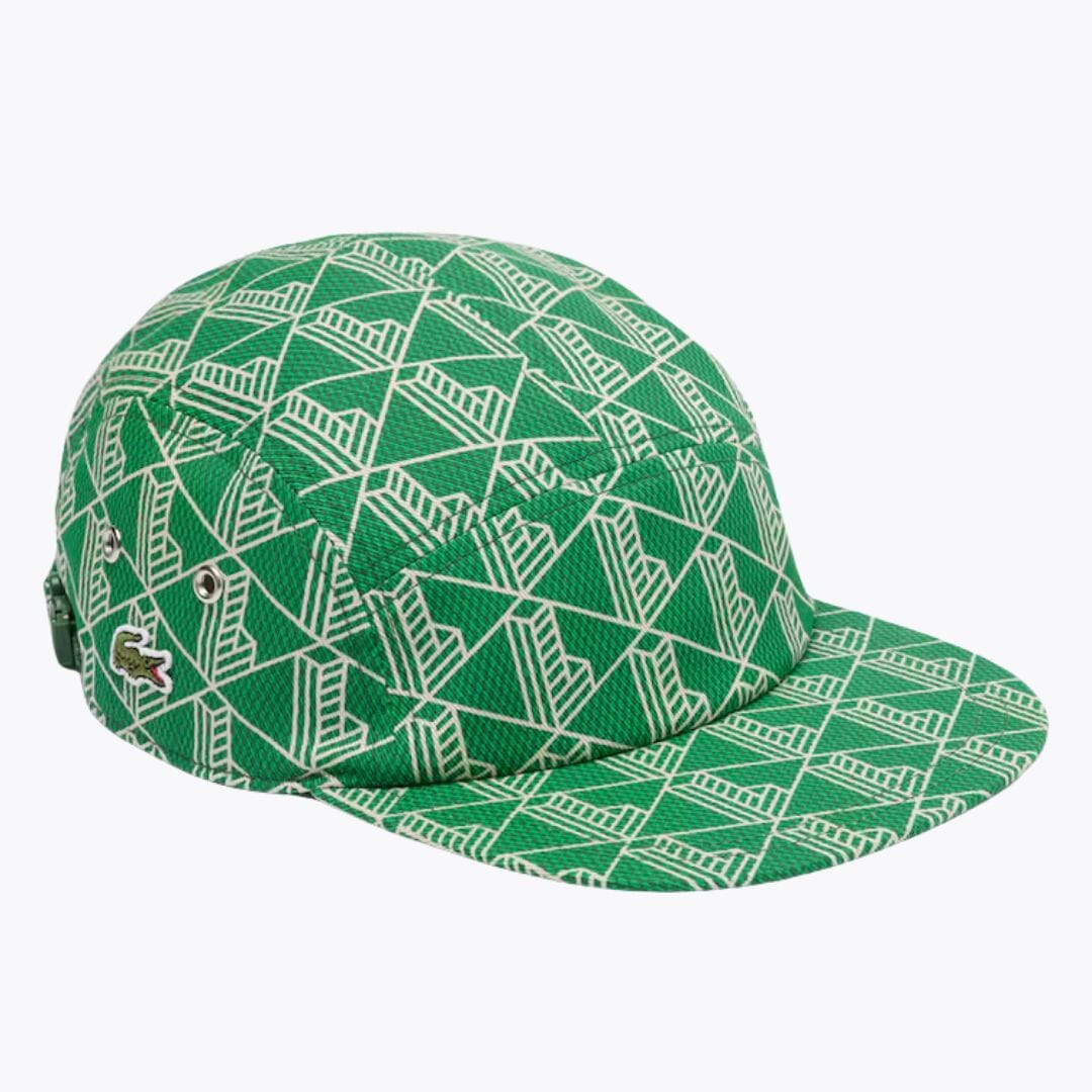 LC Printed Twill Jockey Cap Lacoste Vermond Green / beige