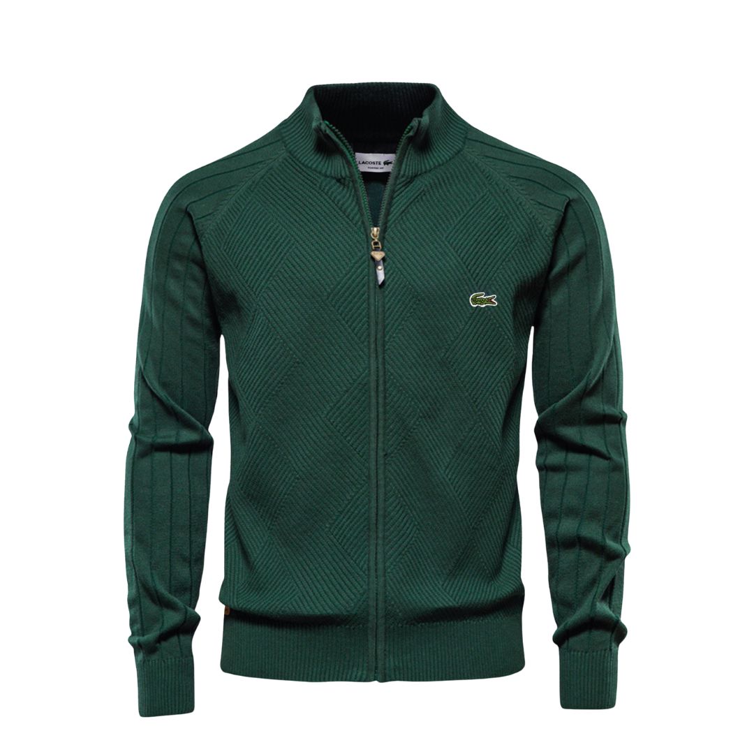LC Pull Zippé Texturé Homme Lacoste Vermond Vert S