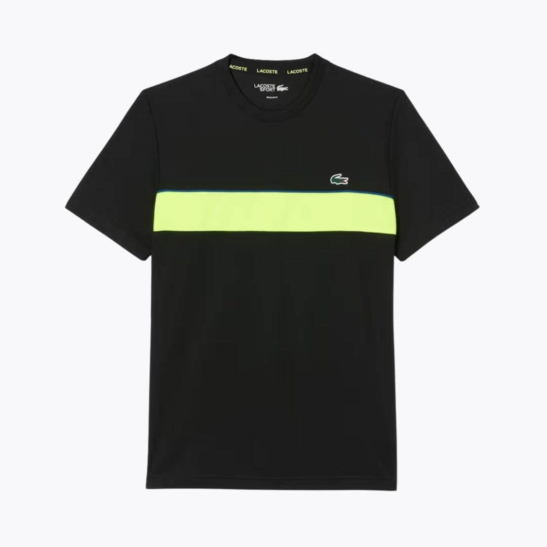 LC Ultra Dry Printed Tennis T-shirt Lacoste Vermond Black / flashy yellow S