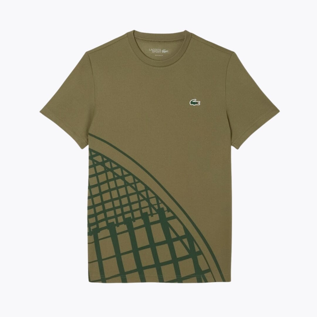 LC Ultra Dry Printed Tennis T-shirt Lacoste Vermond Khaki green S