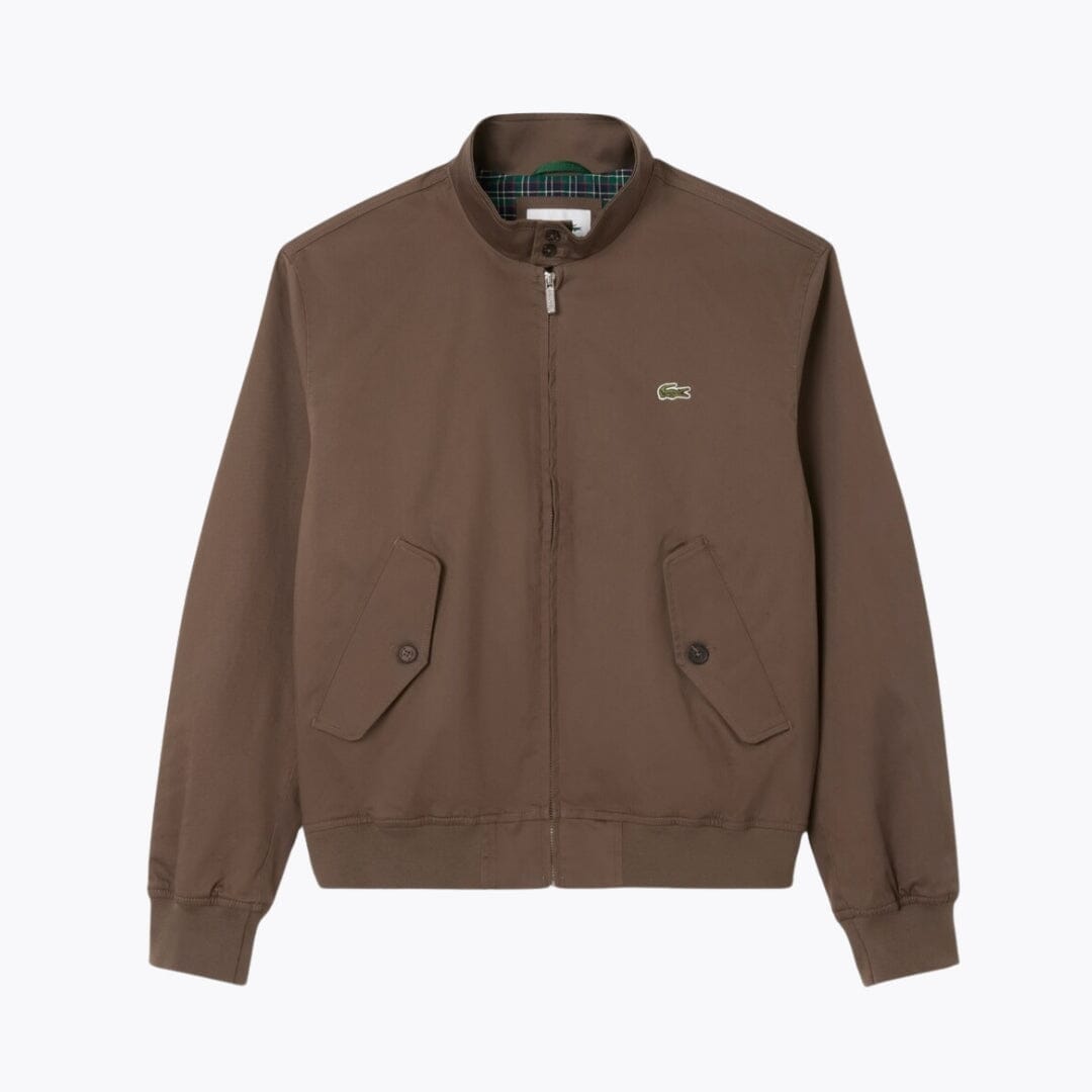 LC Water-Repellent Twill Harrington Jacket Lacoste Vermond Brown S