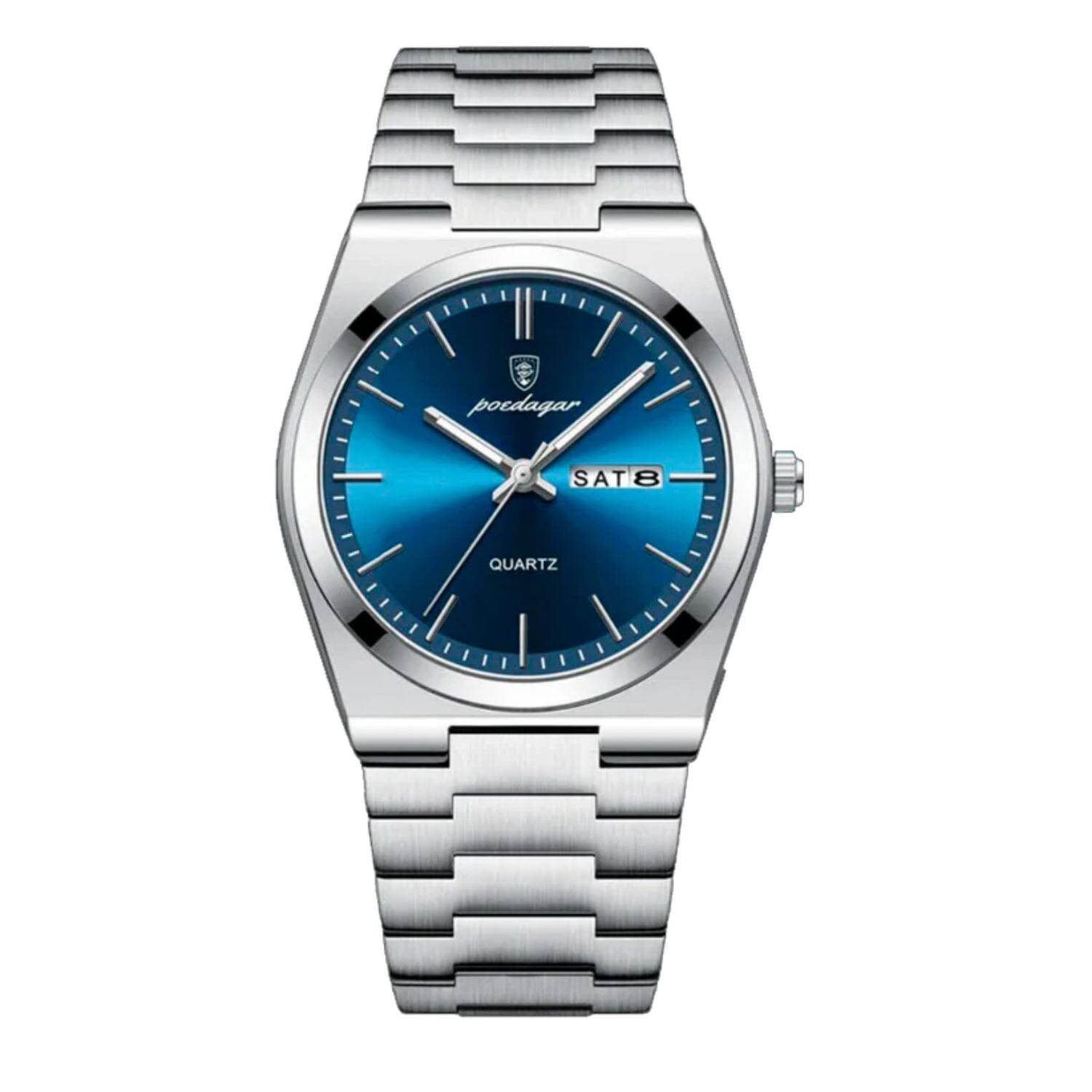 POEDAGAR Essenza 40mm Watch - Water Resistant | Stainless Steel Poedagar Vermond Silver Blue
