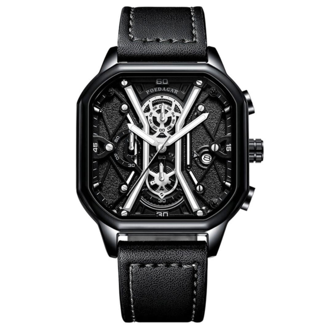 POEDAGAR Watch Regal Elegance Poedagar Vermond Regal Black Silver