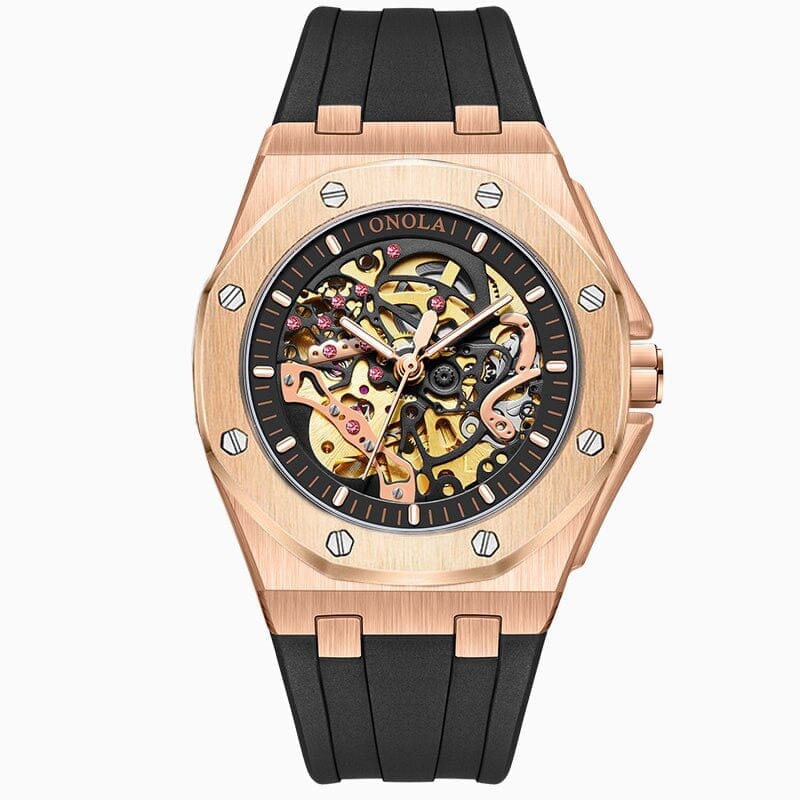 POEDAGAR Watch Skeleton Oak Poedagar Vermond Rose