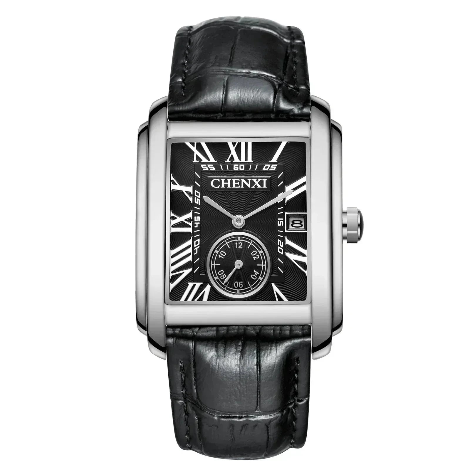 POEDAGAR Watch Vintage Pelle Poedagar Vermond Black Silver