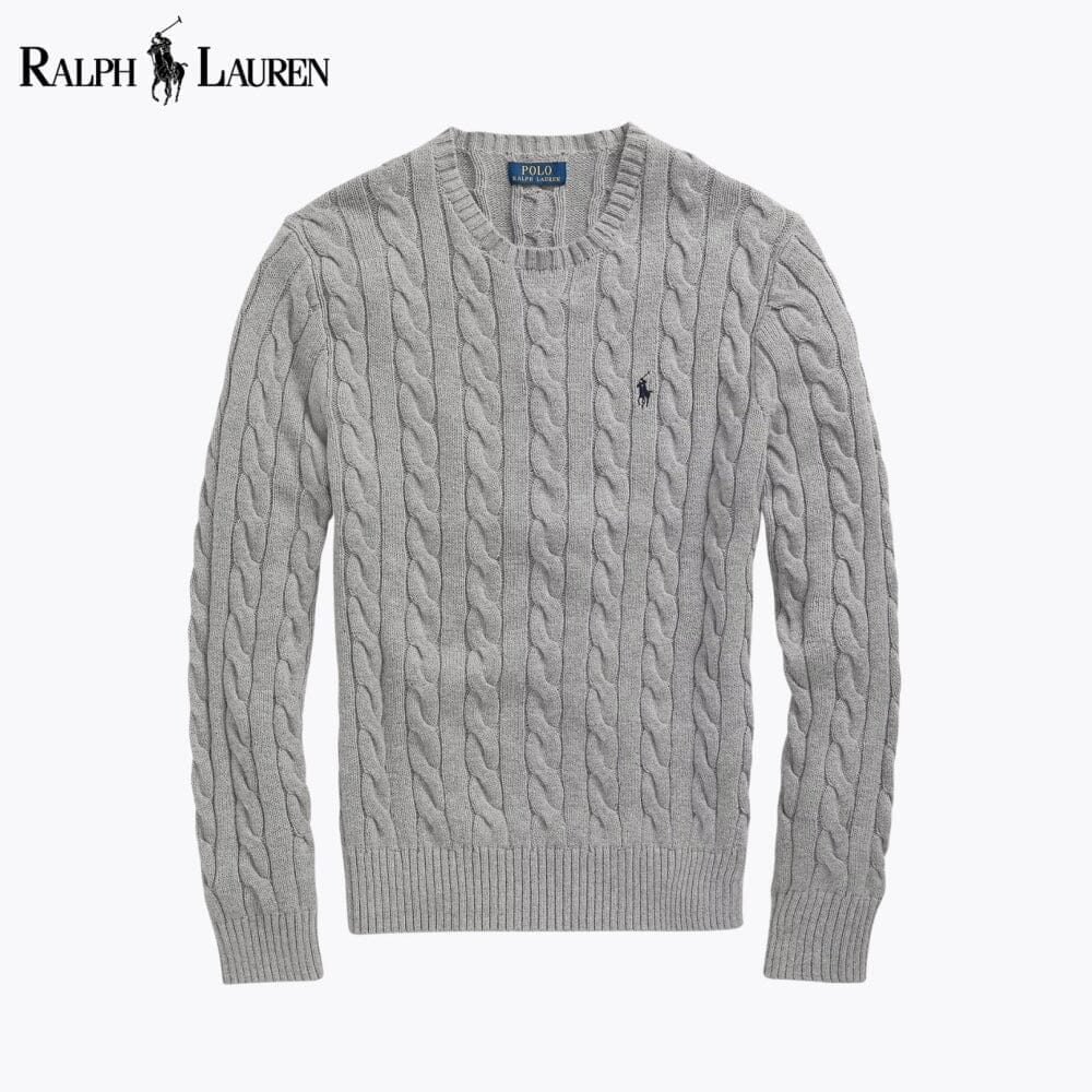 RL Cable-Knit Cotton Jumper Ralph Lauren Vermond Grey S