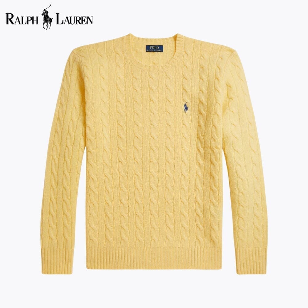 RL Cable-Knit Wool-Cashmere Jumper Ralph Lauren Vermond Yellow S