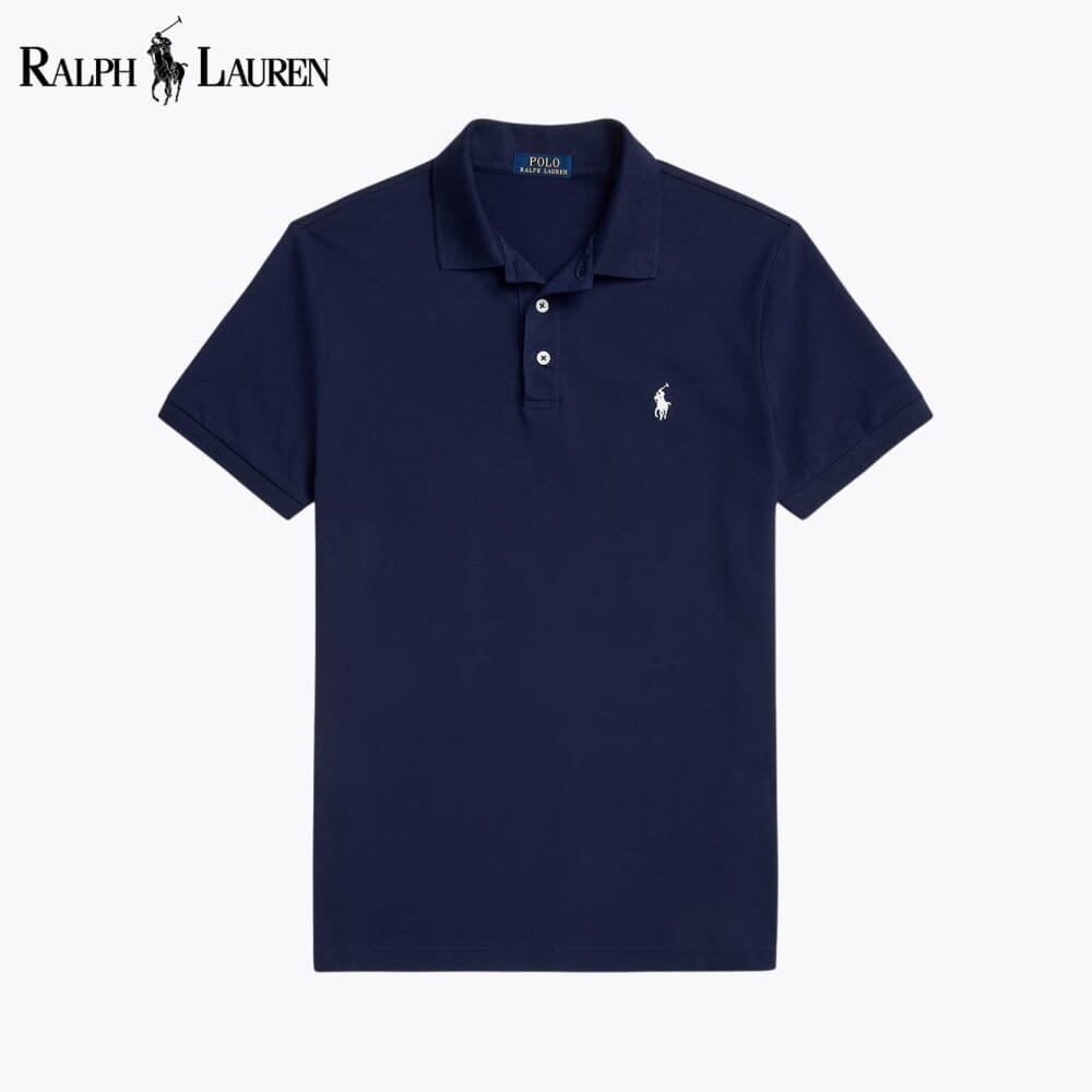 RL Custom Slim Fit Stretch Mesh Polo Shirt Ralph Lauren Vermond Blue Navy S