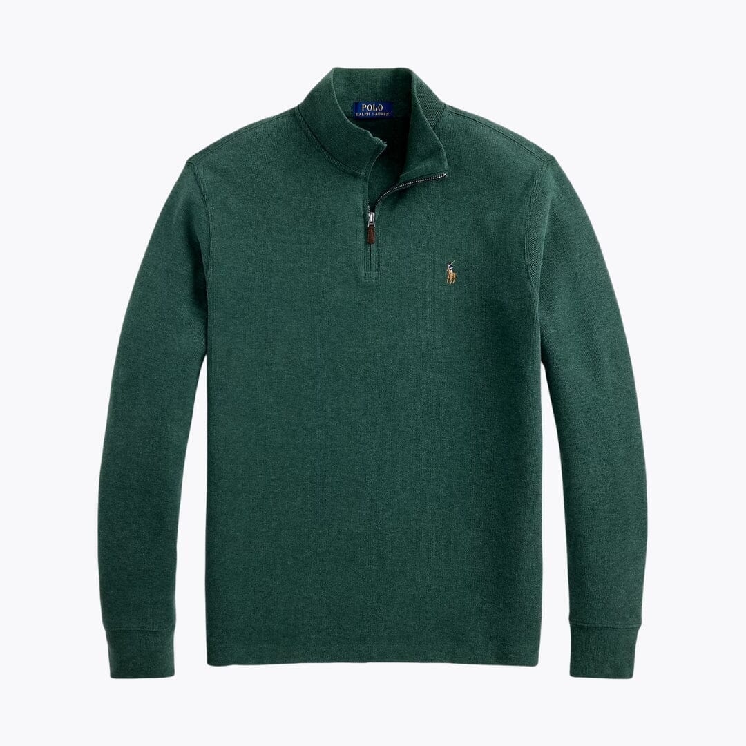 RL Estate-Rib Quarter-Zip Pullover Ralph Lauren Vermond Scotch Pine Heather S