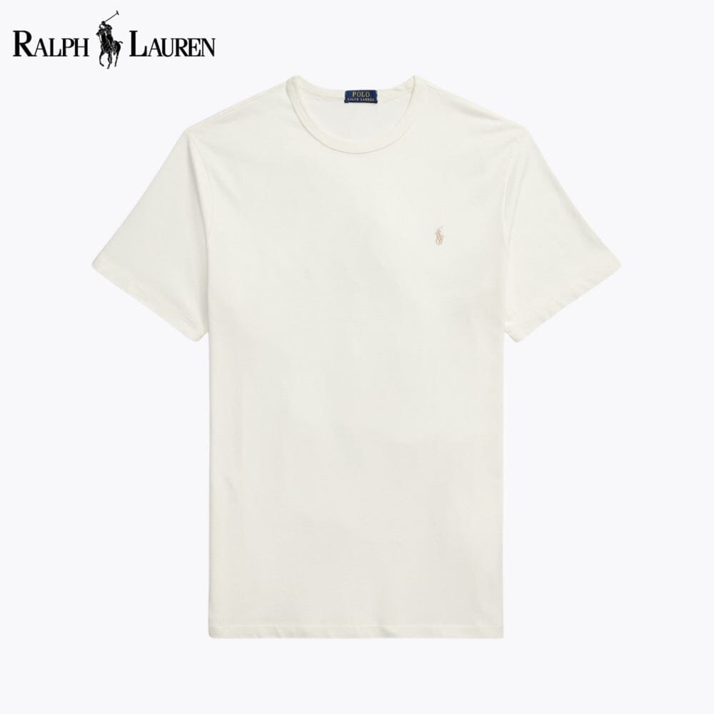 RL Jersey Crewneck T-Shirt Ralph Lauren Vermond Cream S