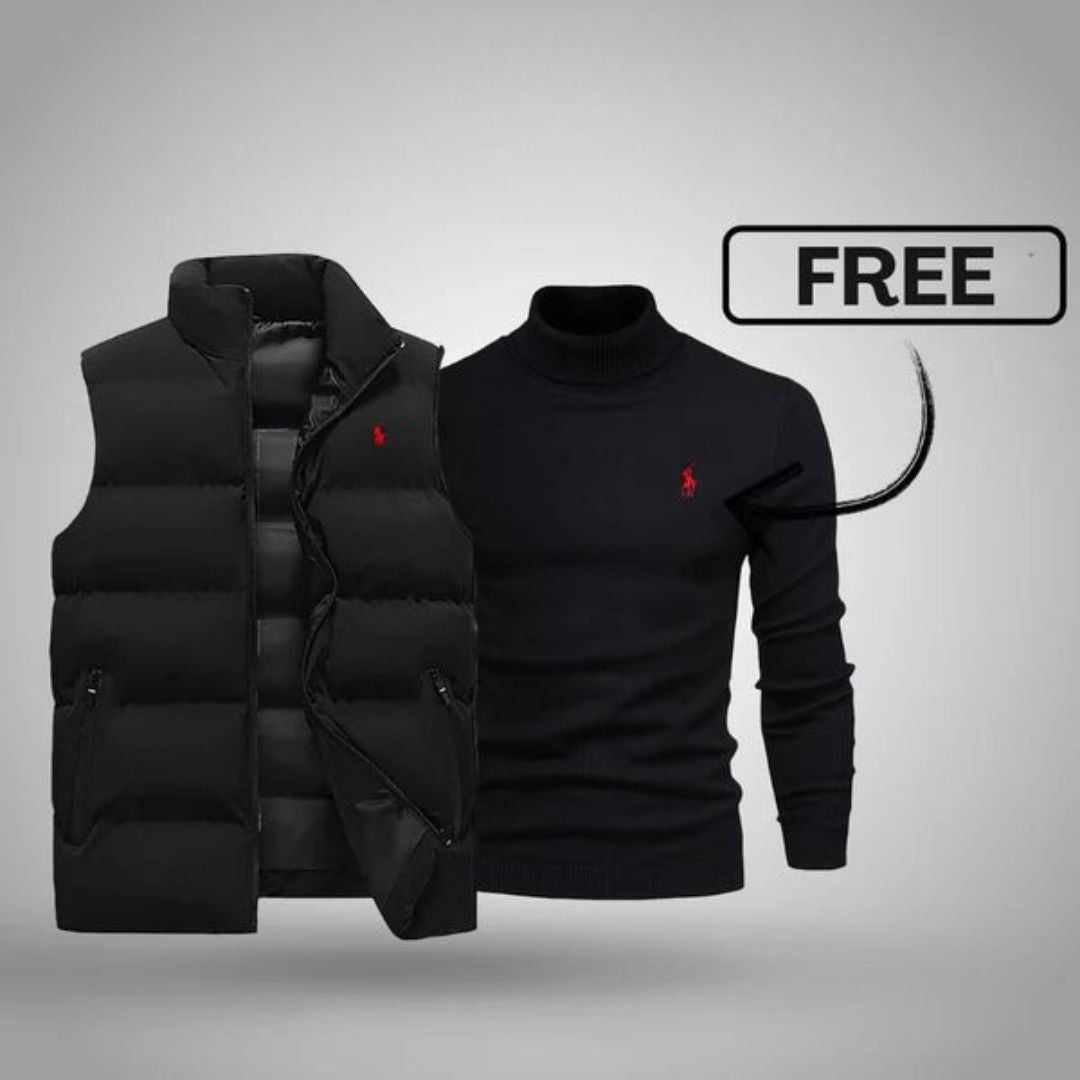 RL Men's Vest + Free Sweater (Clearance) Ralph Lauren Vermond NoirSchwarz Schwarz M