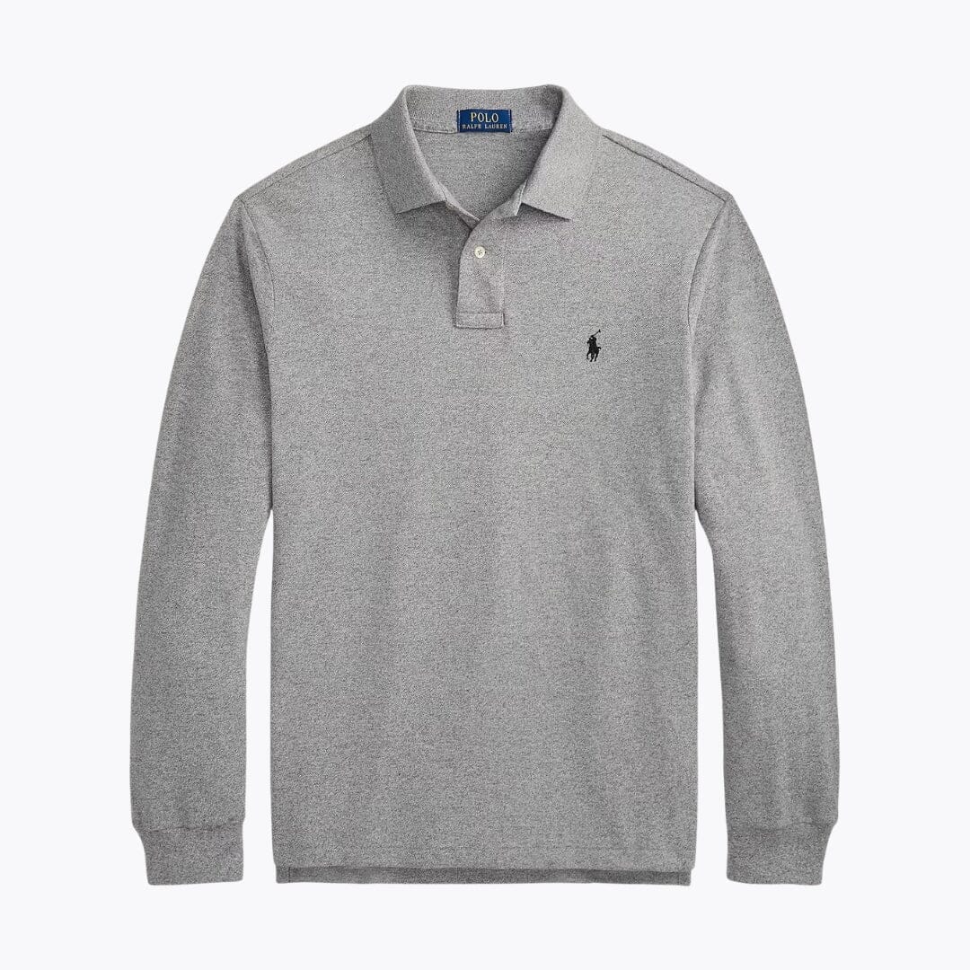 RL Mesh Long-Sleeve Polo Shirt Ralph Lauren Vermond Canterbury Heather S