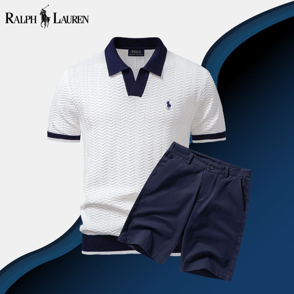 RL Old Money Polo Shirt + Shorts Set Ralph Lauren Vermond Snow White S