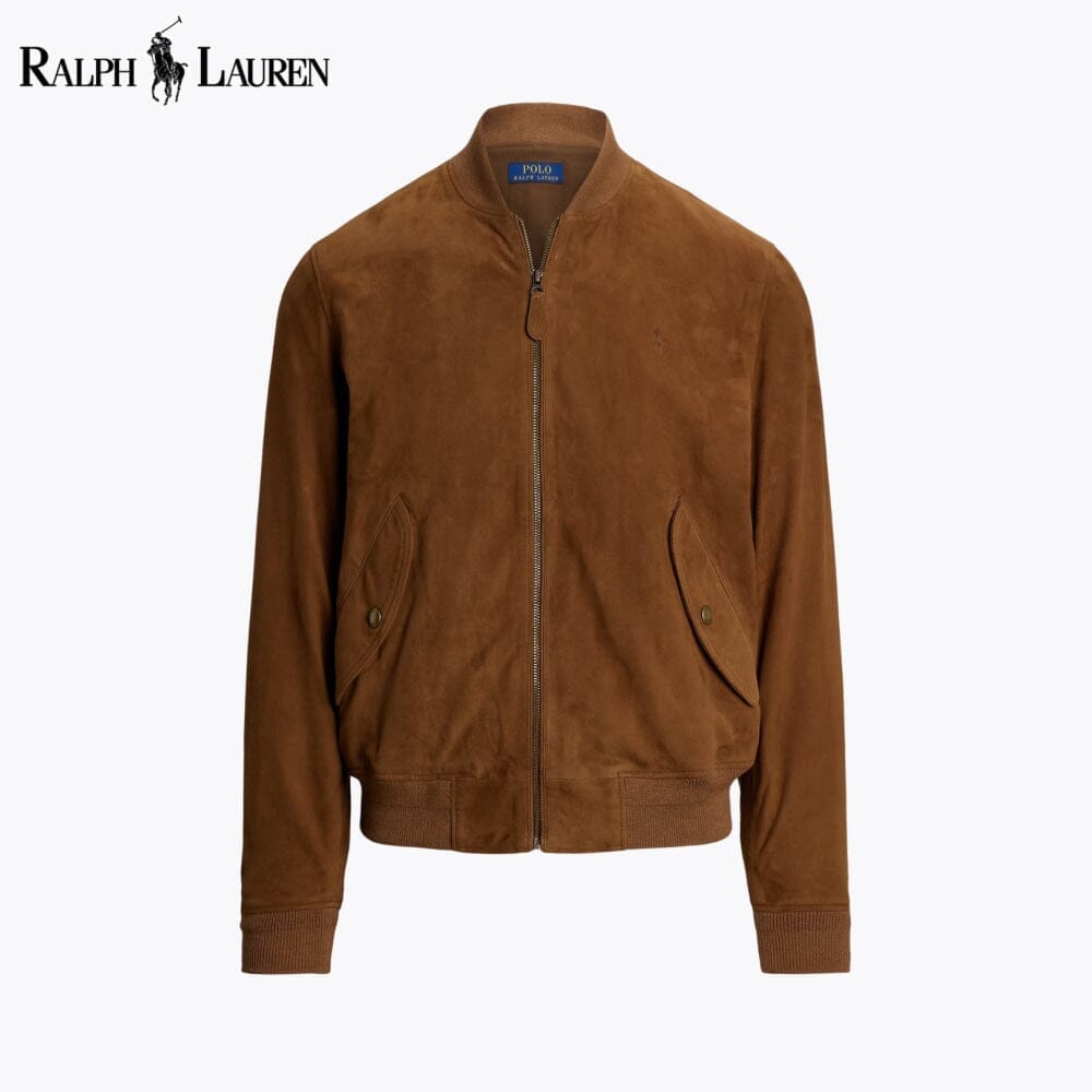 RL Suede Bomber Jacket Ralph Lauren Vermond Country Brown S