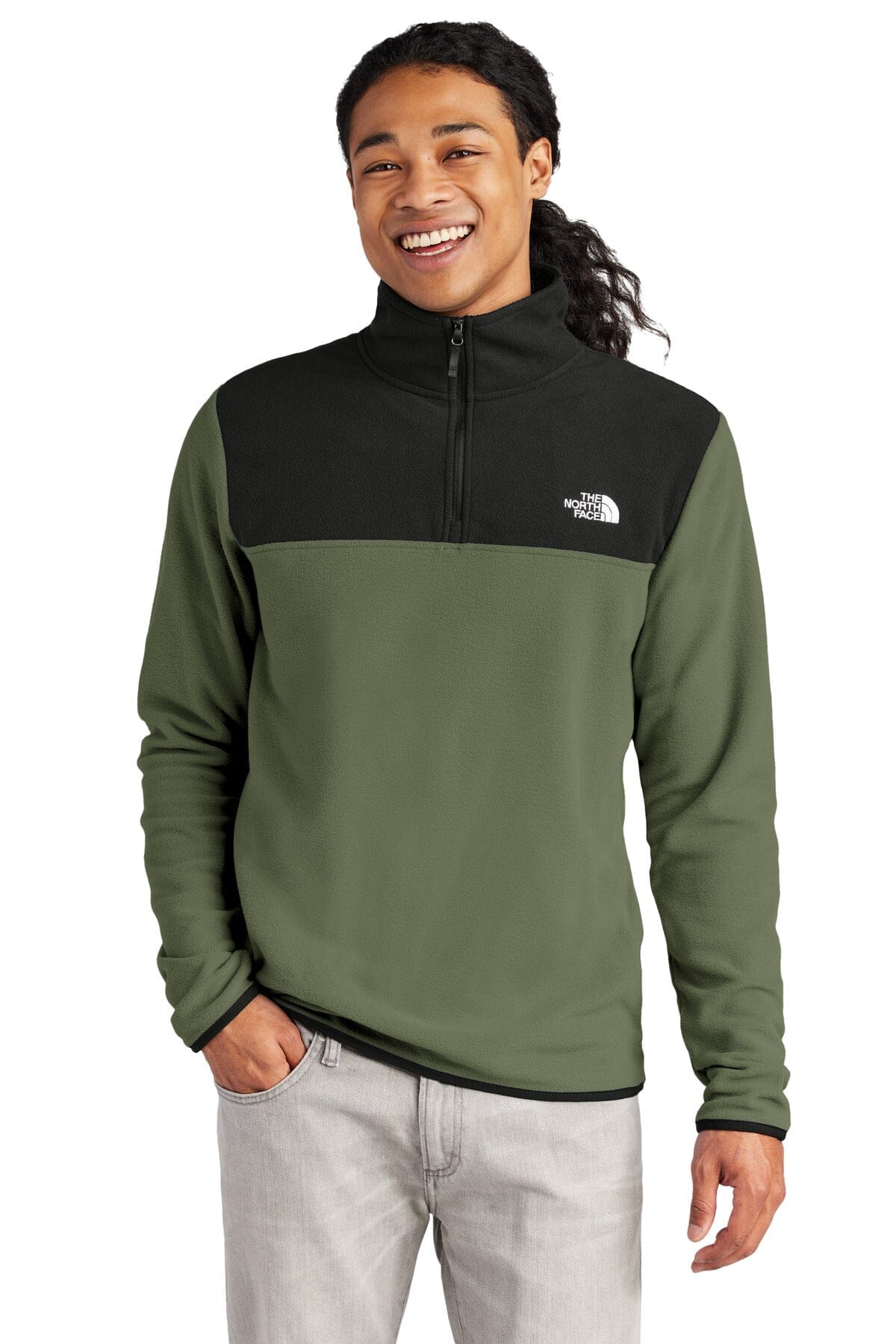 TNF Glacier 1/4-Zip Fleece The North Face Vermond New Taupe Green/ TNF Black S