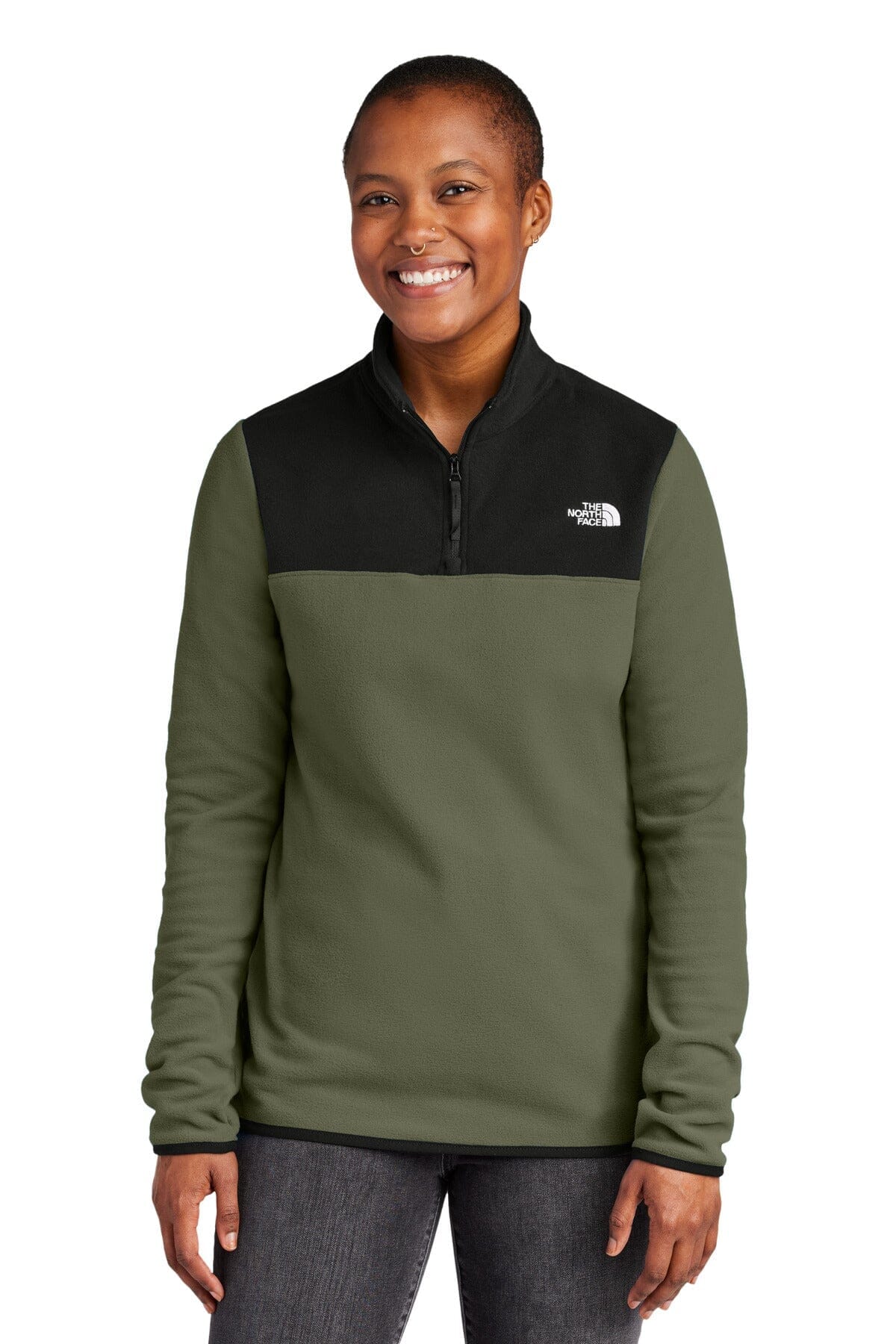 TNF Women's Glacier 1/4-Zip Fleece The North Face Vermond New Taupe Green/ TNF Black S