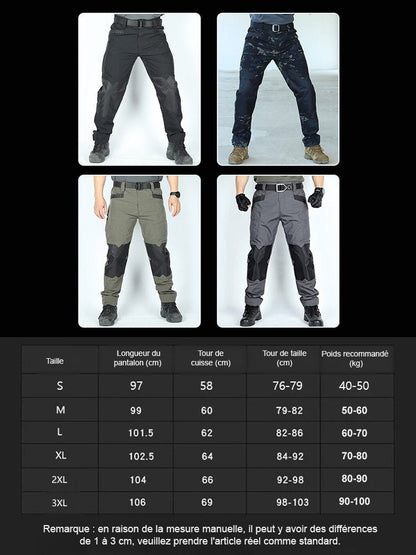 Pantalon tactique imperméable et extensible pour homme