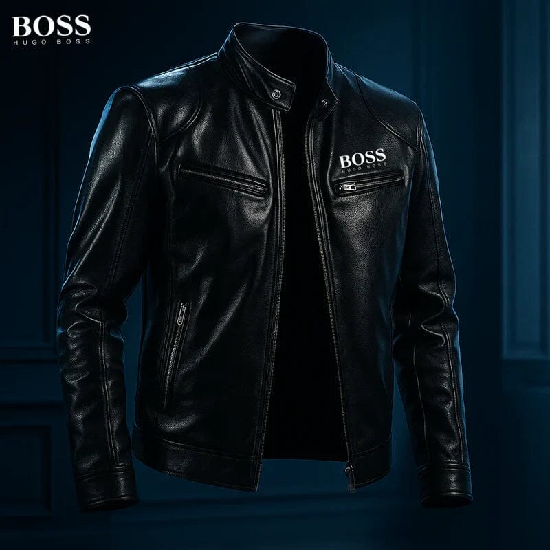 HB - Leather Jacket Hugo Boss Vermond Black S 
