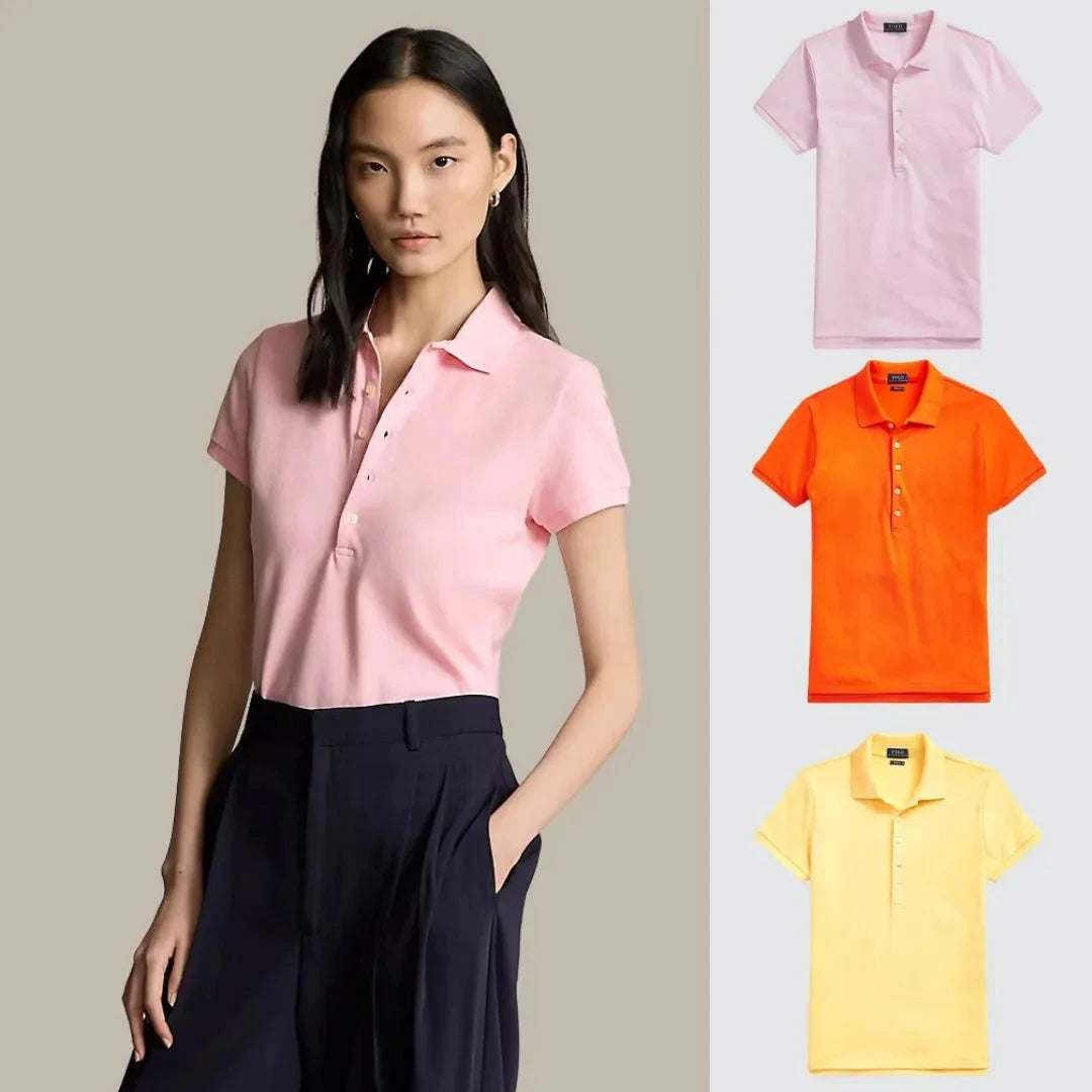 Kaufen Sie 1, erhalten Sie 3! Polo-Shirt-Set aus Piqué-Baumwolle Vermond Rosa - Orange - Gelb S 