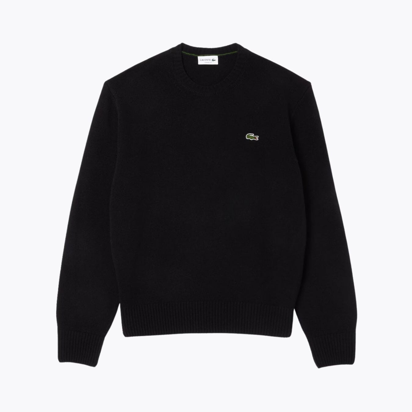 LC Carded Wool Crew Neck Sweater Lacoste Vermond Black S 