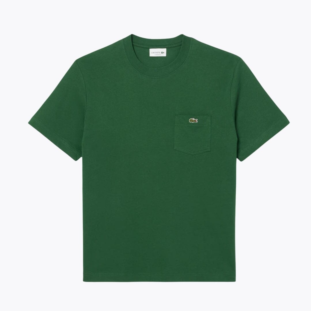 LC Cotton T-shirt with Breast Pocket Lacoste Vermond Pine green S 