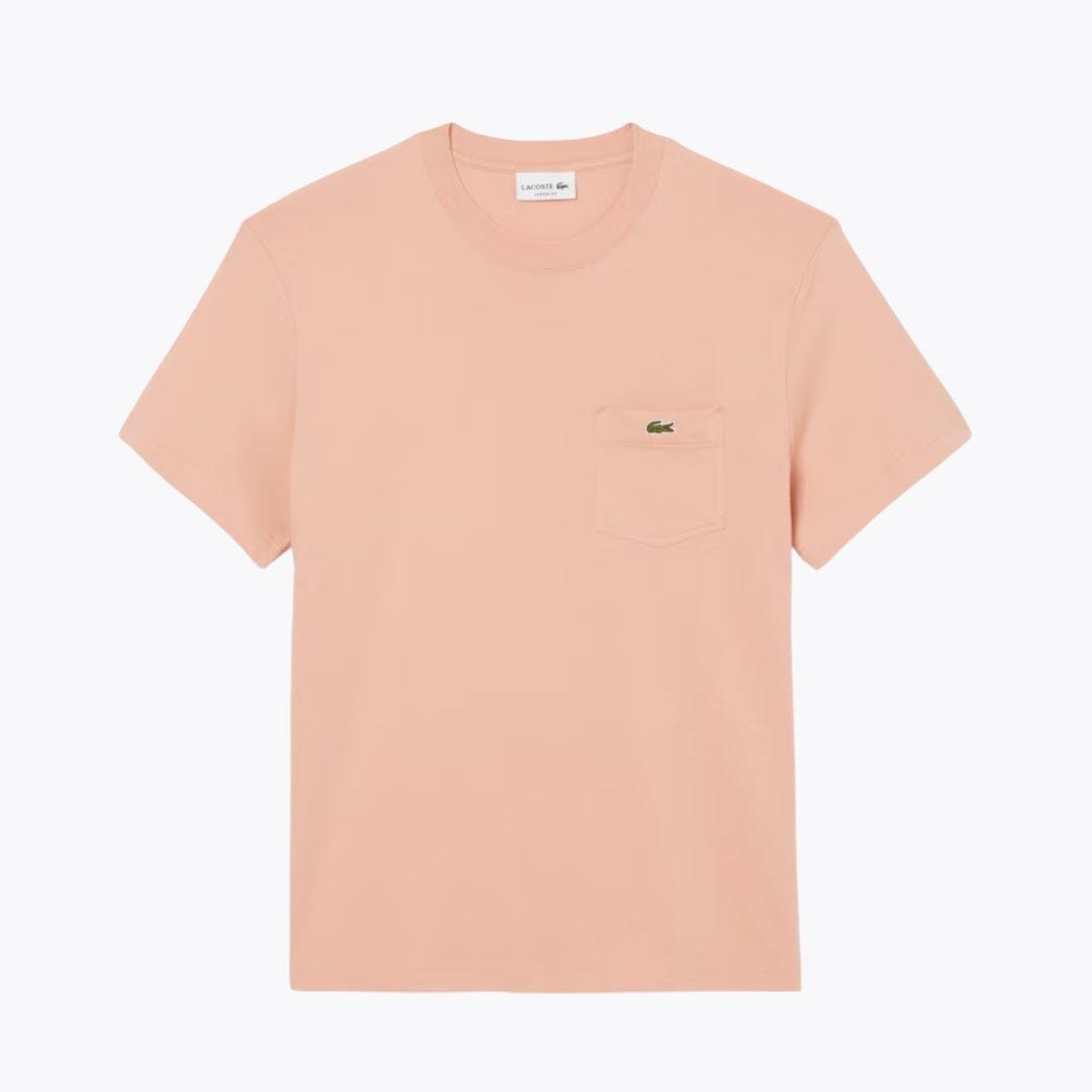 LC Cotton T-shirt with Breast Pocket Lacoste Vermond Pinkish beige S 