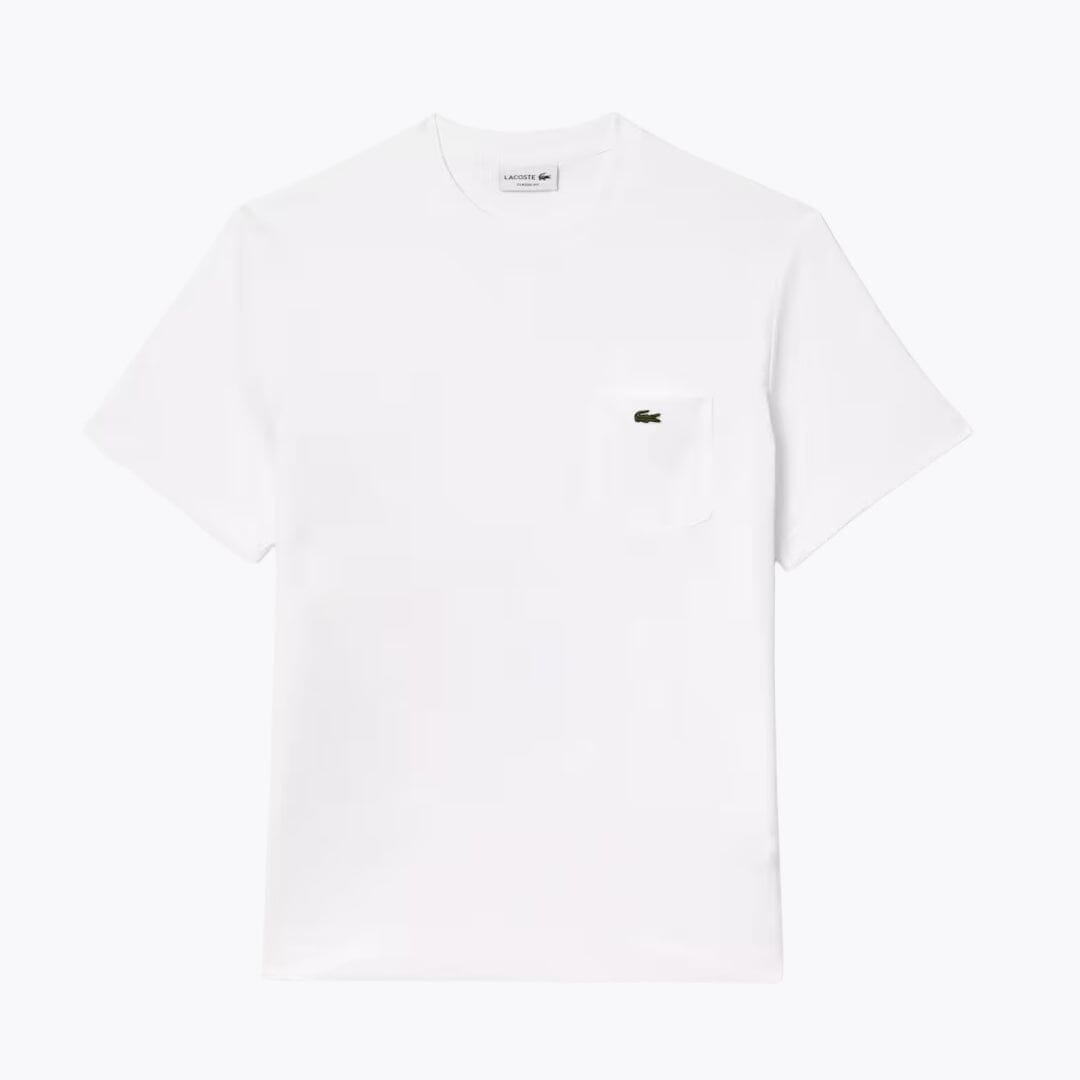 LC Cotton T-shirt with Breast Pocket Lacoste Vermond White S 