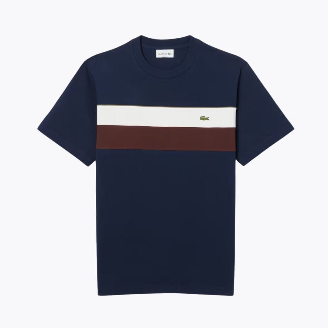 LC Jersey Colour-Block T-shirt Lacoste Vermond Navy blue / white / brown S 