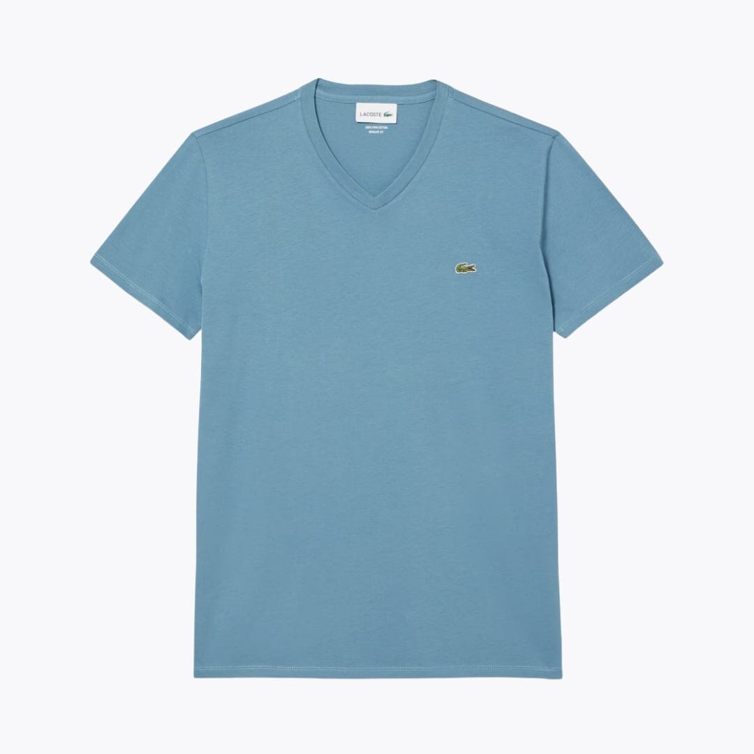 LC Lightweight Cotton Pima V Neck T-shirt Lacoste Vermond Blue S 