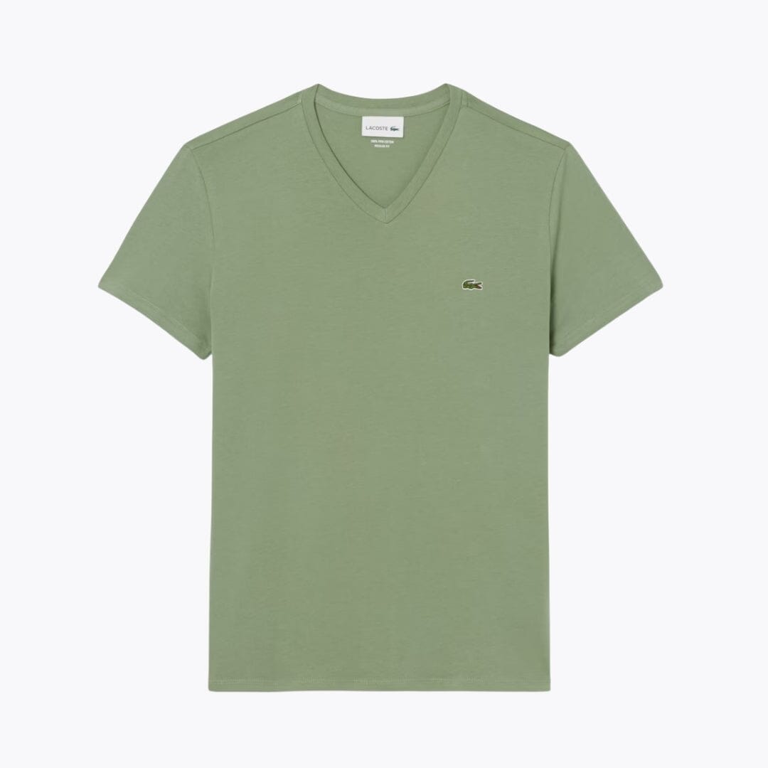 LC Lightweight Cotton Pima V Neck T-shirt Lacoste Vermond Green S 