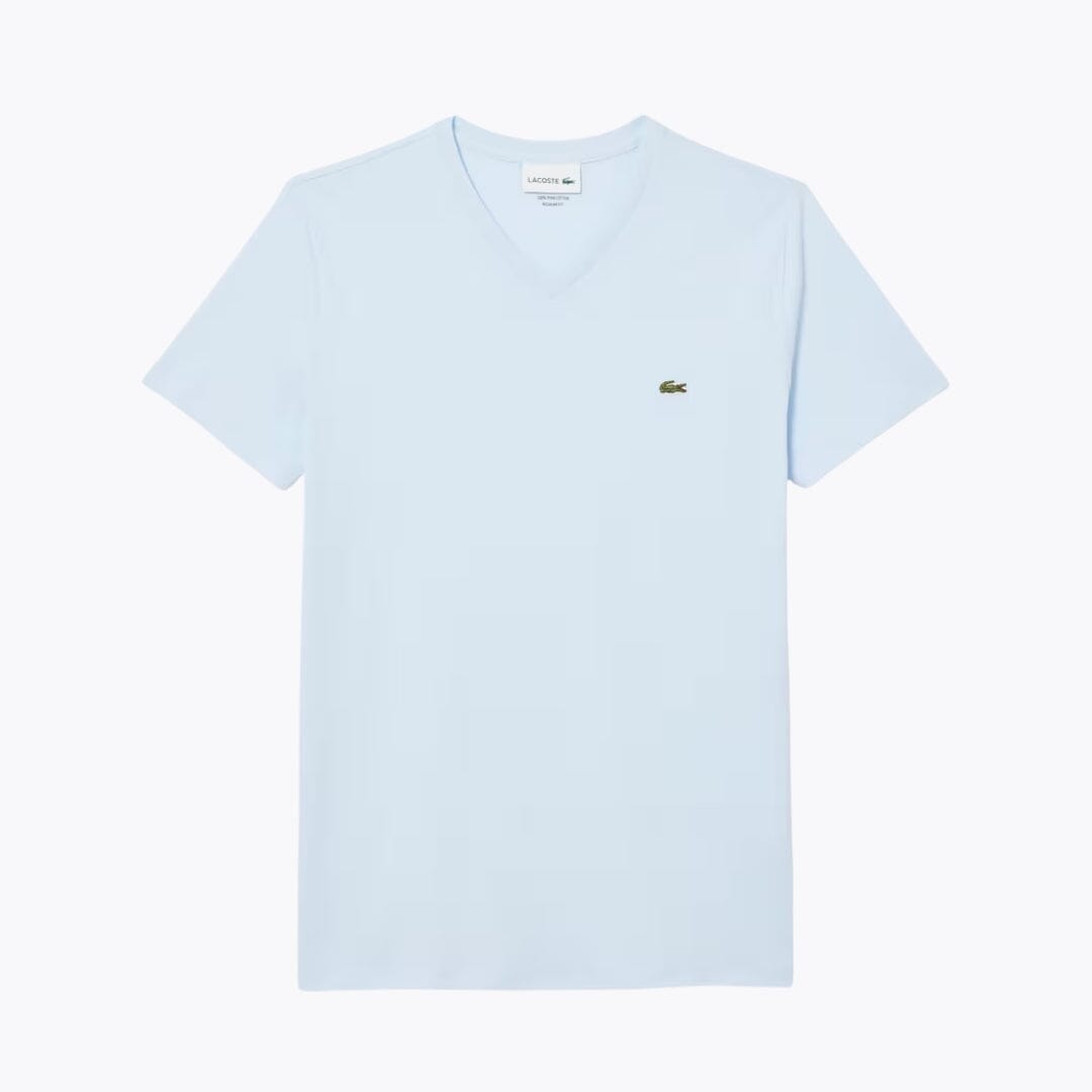 LC Lightweight Cotton Pima V Neck T-shirt Lacoste Vermond Light blue S 