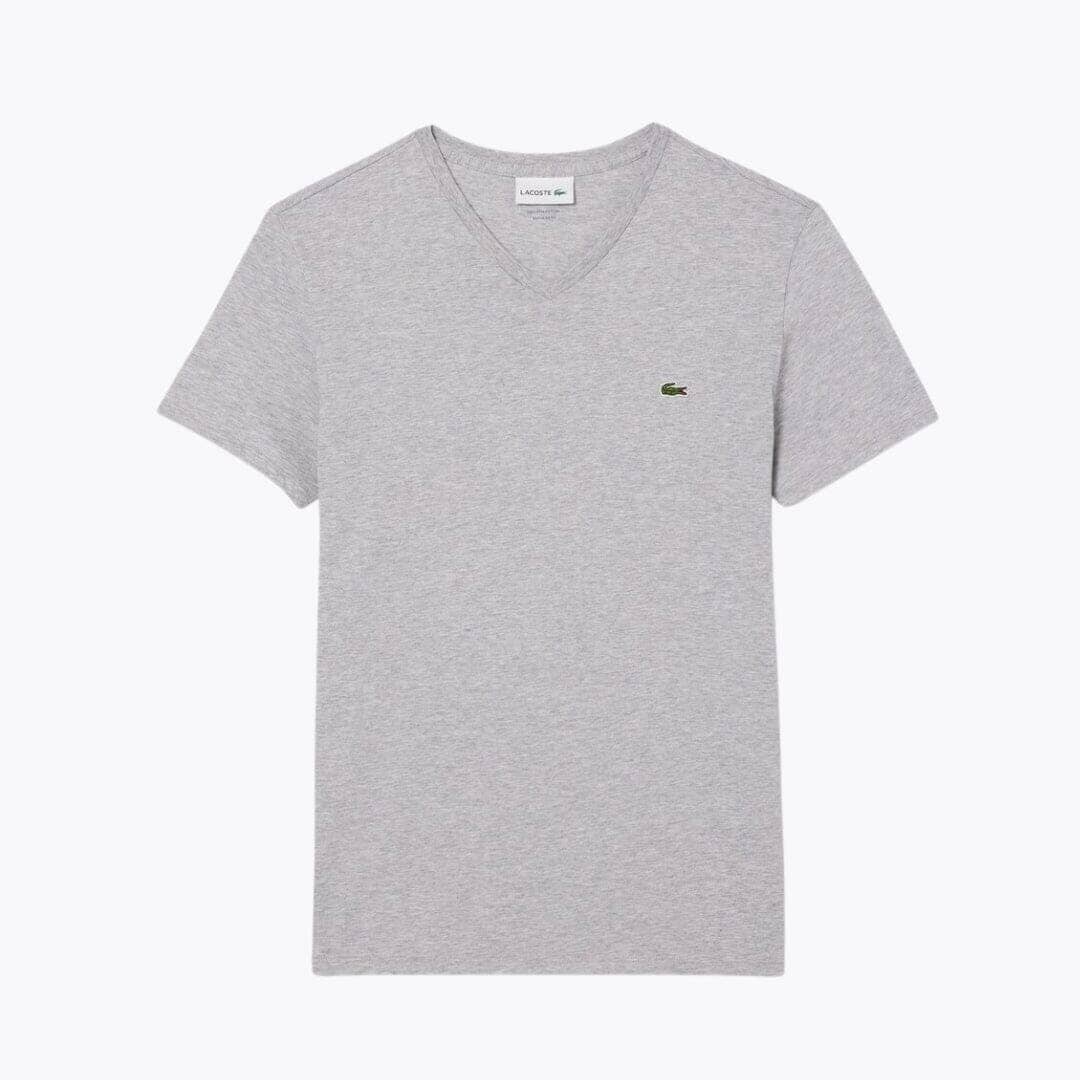 LC Lightweight Cotton Pima V Neck T-shirt Lacoste Vermond Light grey S 