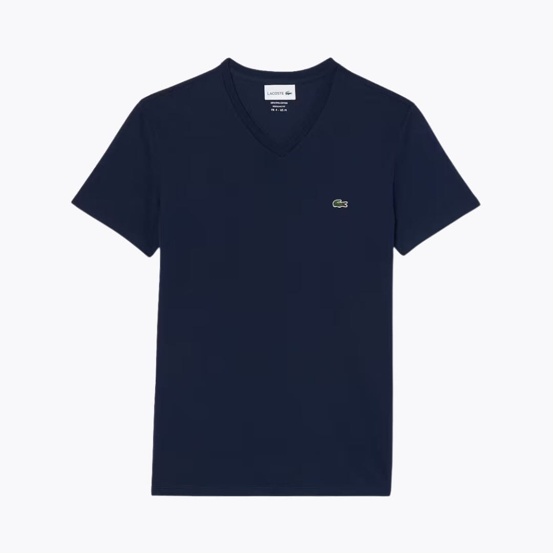 LC Lightweight Cotton Pima V Neck T-shirt Lacoste Vermond Midnight blue S 