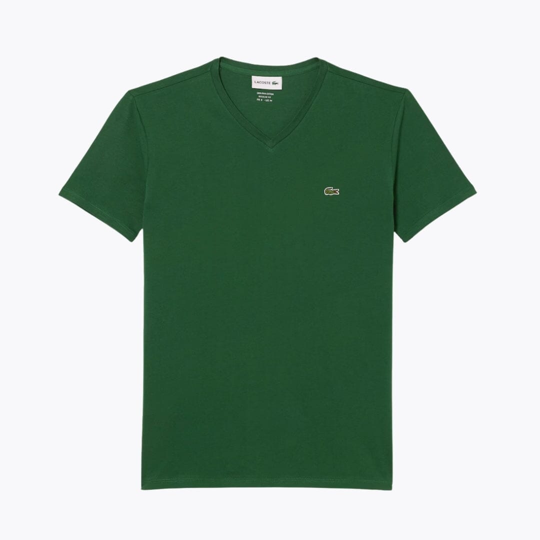 LC Lightweight Cotton Pima V Neck T-shirt Lacoste Vermond Pine green S 