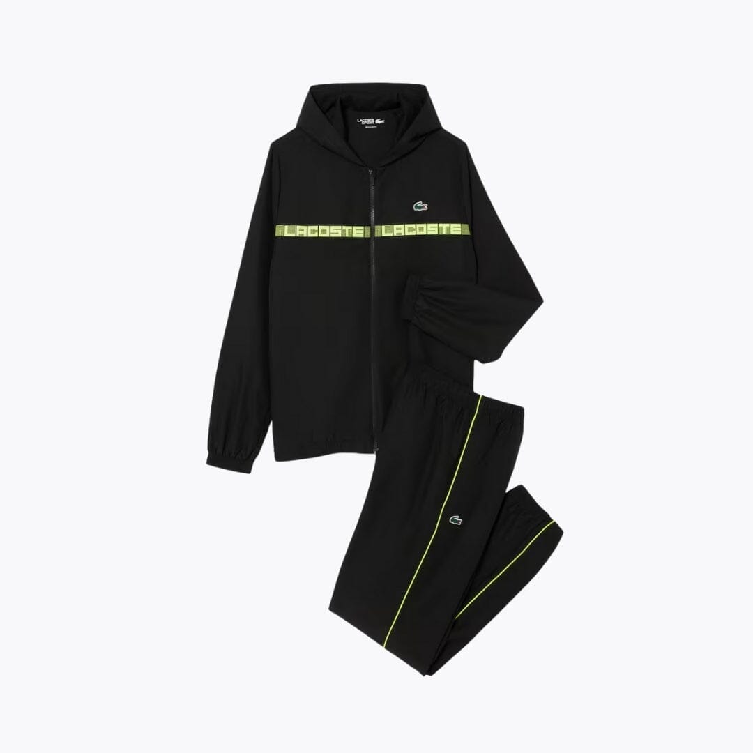 LC Logo Stripe Tennis Tracksuit Lacoste Vermond Black S 