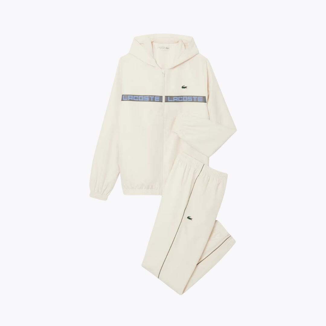 LC Logo Stripe Tennis Tracksuit Lacoste Vermond White S 