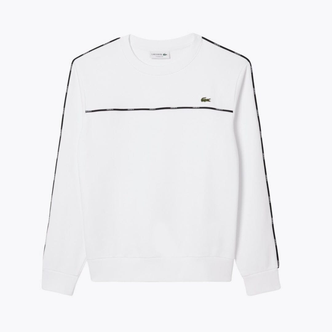 LC Logo Trim Fleece Sweatshirt Lacoste Vermond White S 
