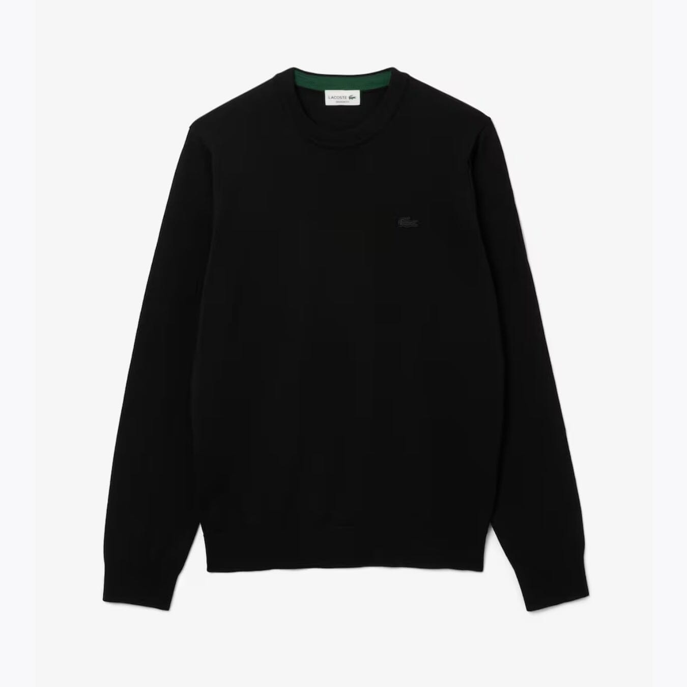 LC Merino Wool Crew Neck Sweater Lacoste Vermond Black S 