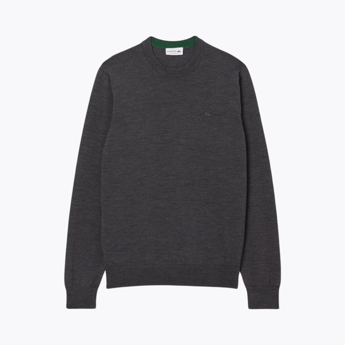 LC Merino Wool Crew Neck Sweater Lacoste Vermond Grey S 