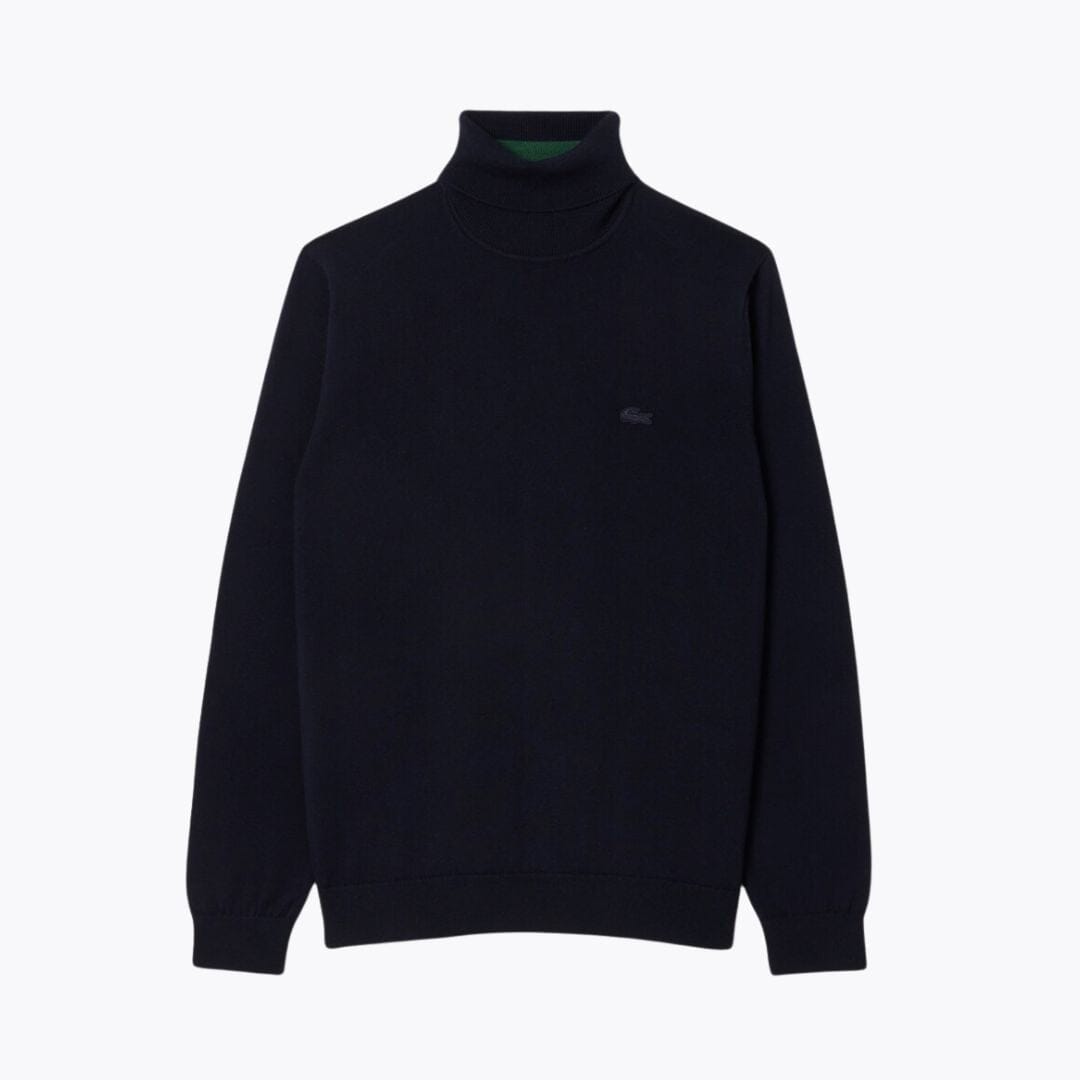 LC Merino Wool Roll Neck Sweater Lacoste Vermond Midnight blue S 