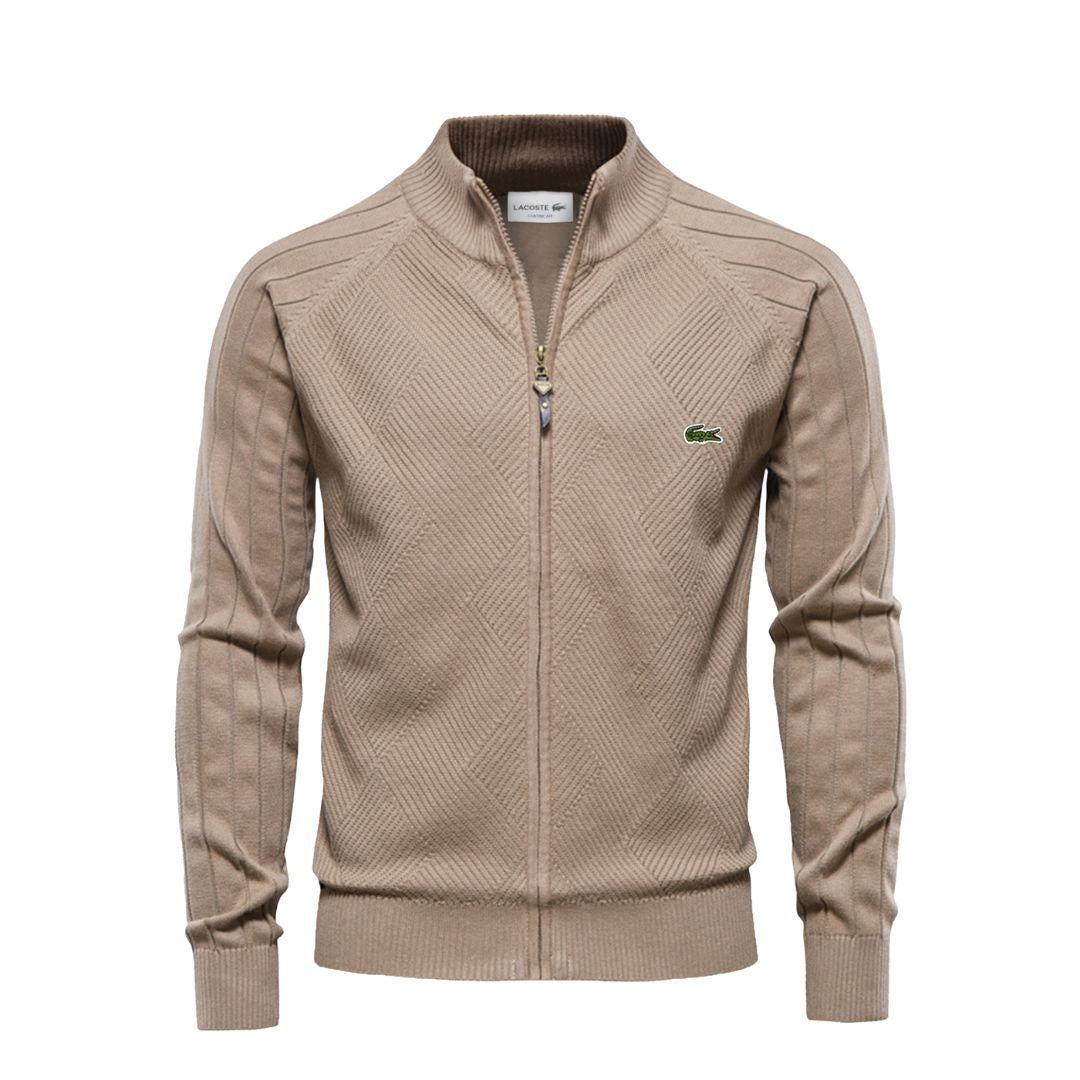 LC Pull Zippé Texturé Homme Lacoste Vermond Beige S 