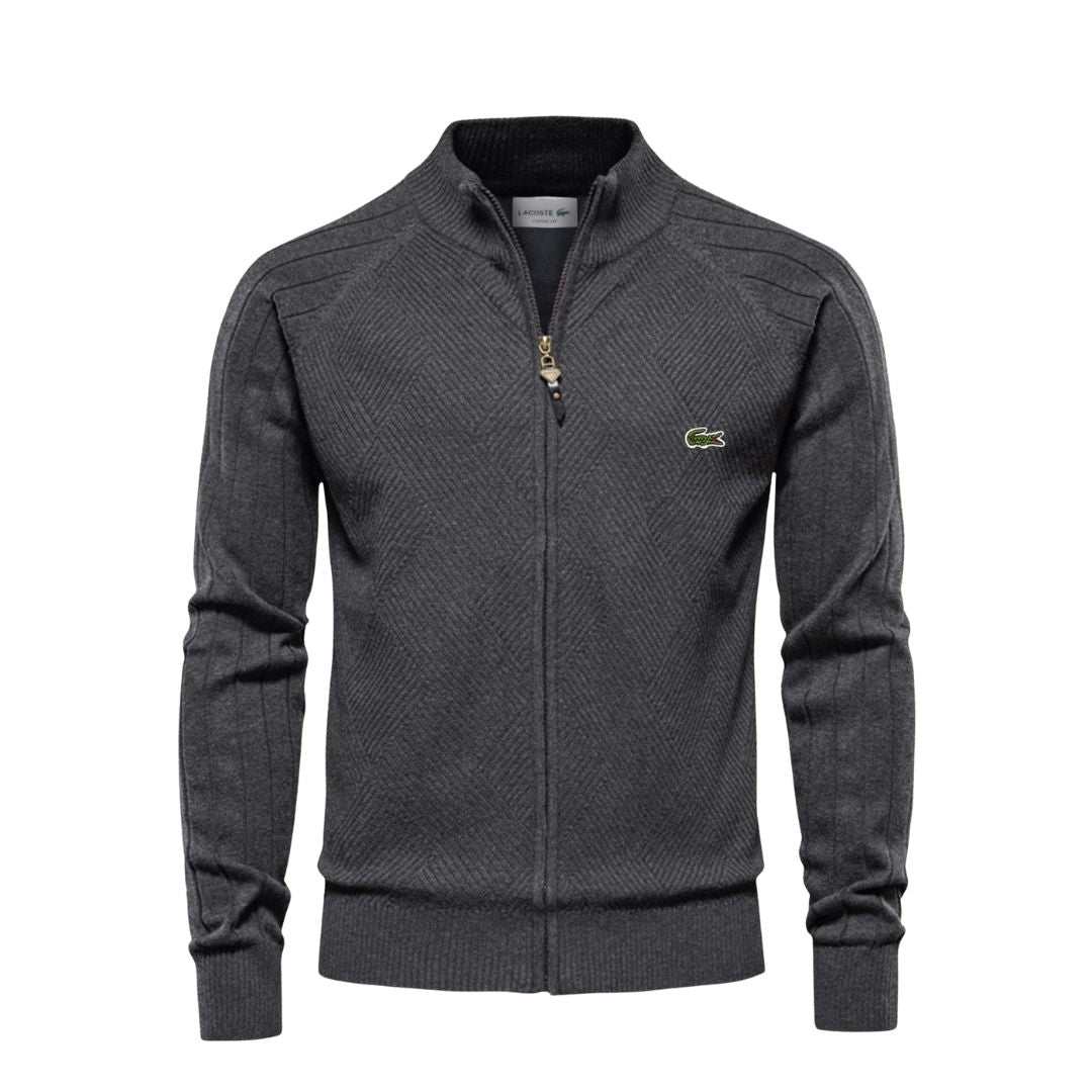 LC Pull Zippé Texturé Homme Lacoste Vermond Gris S 