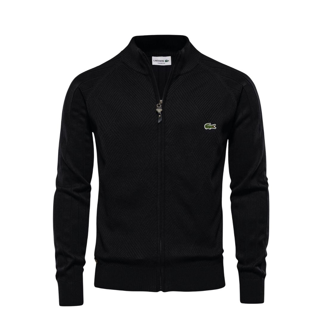 LC Pull Zippé Texturé Homme Lacoste Vermond Noir S 