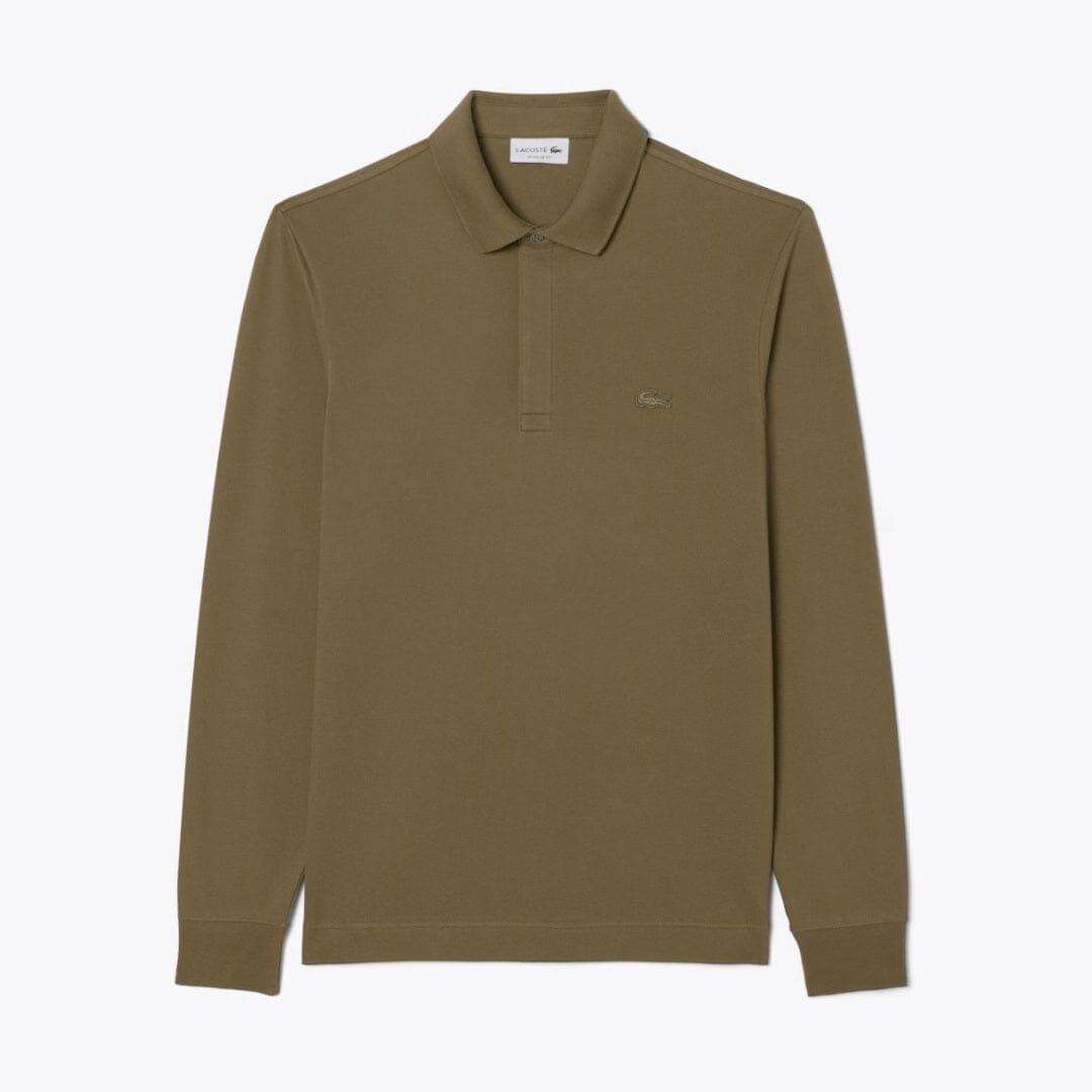 LC Regular Fit Paris Stretch Piqué Polo Shirt Lacoste Vermond Green S 