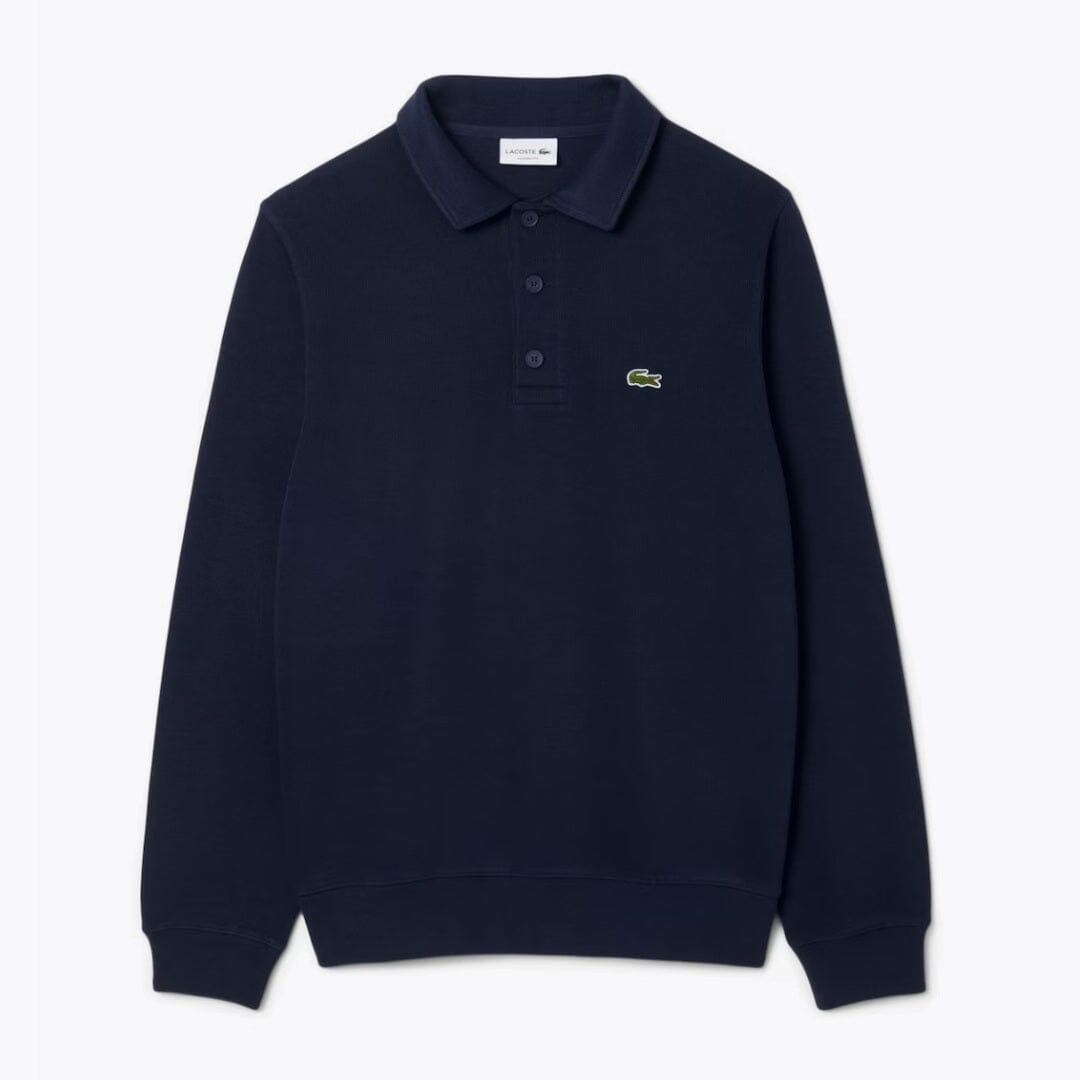LC Ribbed Cotton Polo Collar Sweatshirt Lacoste Vermond Blue S 