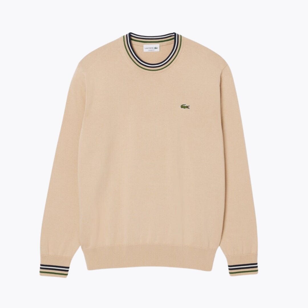 LC Striped Cotton Jersey Sweater Lacoste Vermond Beige / blue S 